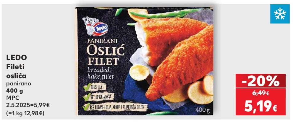 LEDO Fileti oslića panirano