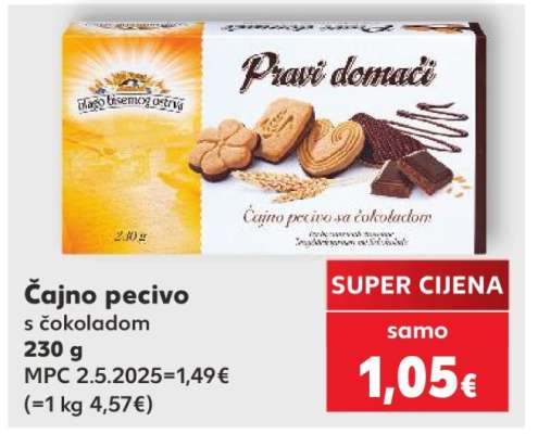 Čajno pecivo s čokoladom
