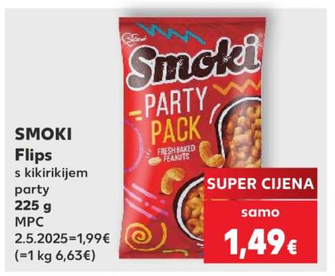 SMOKI Flips s kikirikijem party 225 g