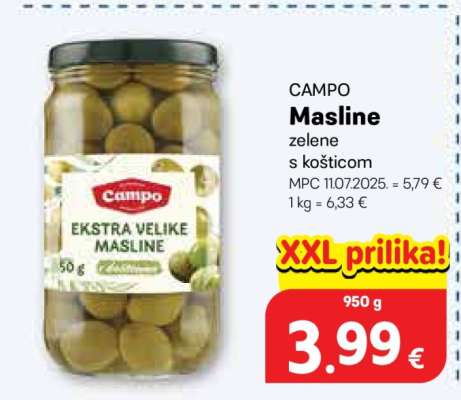 CAMPO Masline zelene s košticom