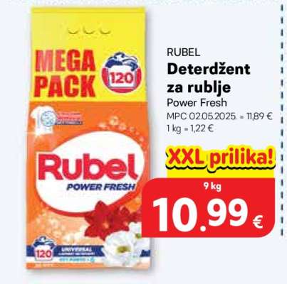 RUBEL Deterdžent za rublje Power fresh