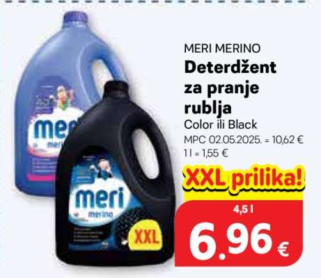 MERI MERINO Deterdžent za pranje rublja Color ili Black