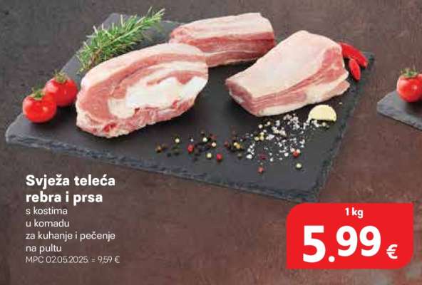 Svježa teleća rebra i prsa