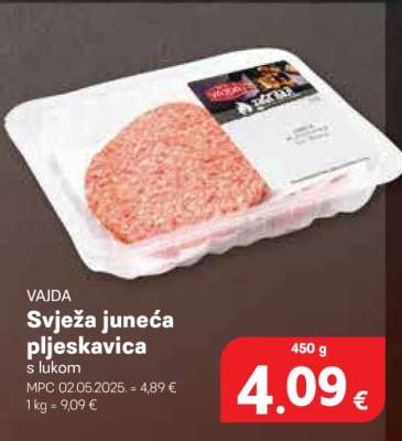 Svježa juneća pljeskavica s lukom