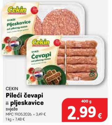 Pileći ćevapi ili pljeskavice