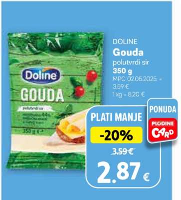 Doline Gouda polutvrdi sir 350 g