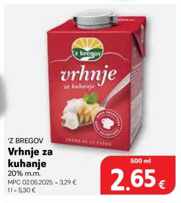 'Z BREGOV VRHNJE ZA KUHANJE