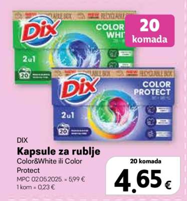 DIX Kapsule za rublje Color&White ili Color Protect