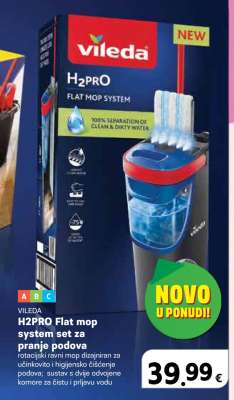 H2PRO Flat mop system set za pranje podova