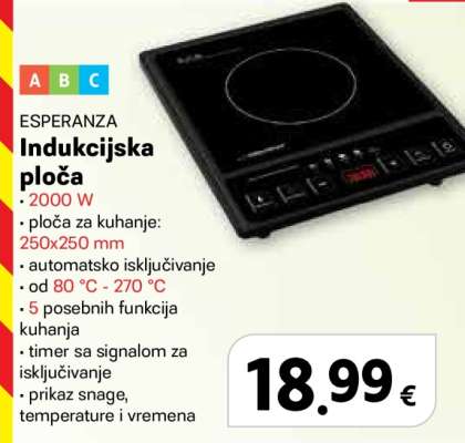 ESPERANZA Indukcijska ploča