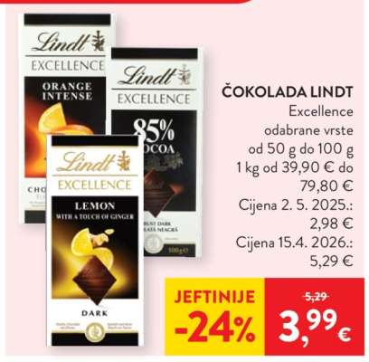 Čokolada Lindt