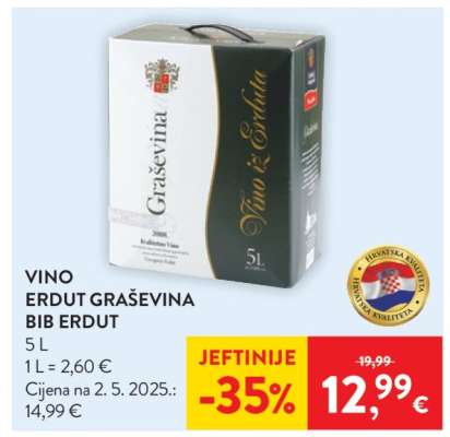 VINO ERDUT GRAŠEVINA BIB ERDUT