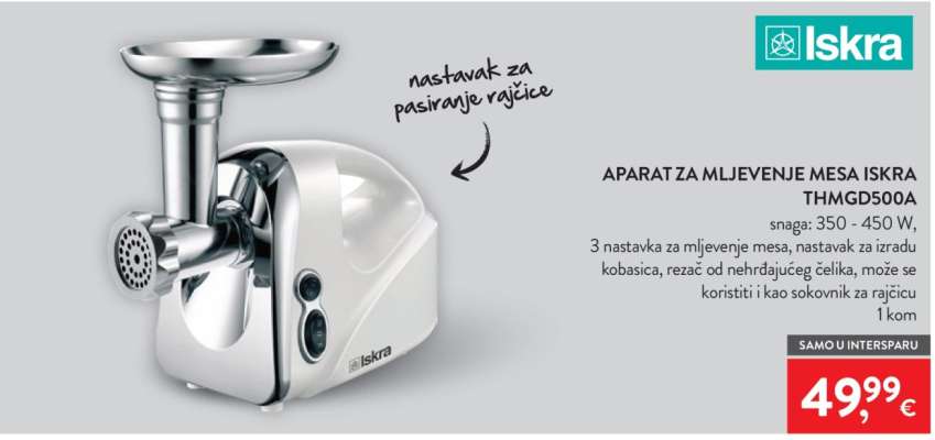 Aparat za mljevenje mesa Iskra THMGD500A