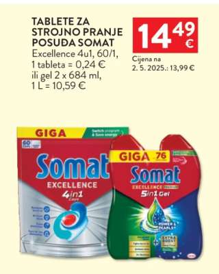 Tablete za strojno pranje posuđa Somat