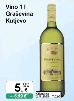 Vino 1 l Graševina Kutjevo