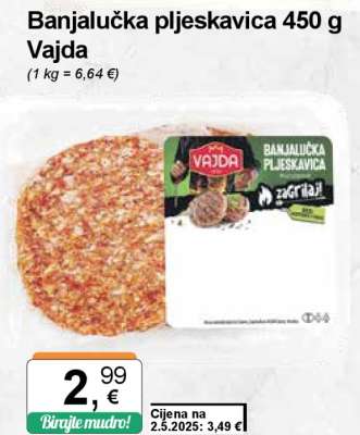 Banjalučka pljeskavica 450 g Vajda