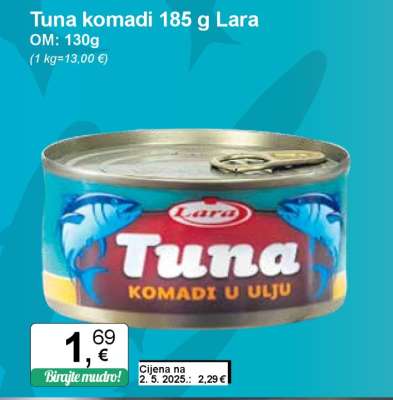 Tuna komadi 185 g Lara