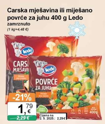 Carska mješavina ili miješano povrće za juhu 400 g Ledo