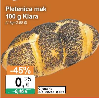 Pletenica mak 100 g Klara