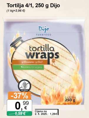 Tortilja 4/1, 250 g Dijo