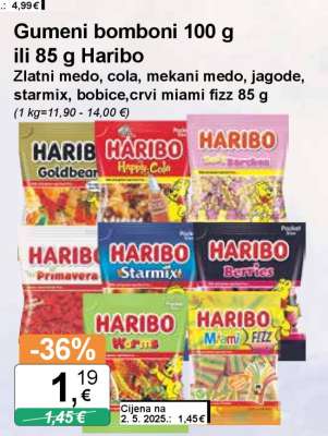 Gumeni bomboni 100 g ili 85 g Haribo