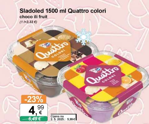 Sladoled 1500 ml Quattro colori