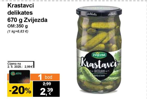 Krastavci delikates 670 g Zvijezda