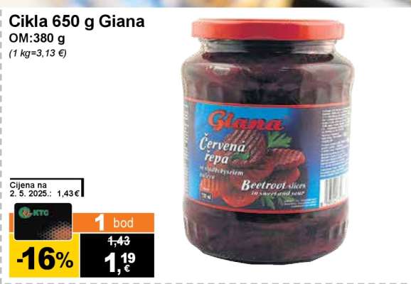 Cikla 650 g Giana