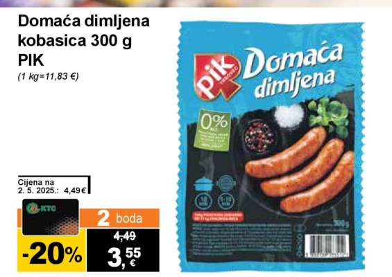 Domaća dimljena kobasica 300 g PIK