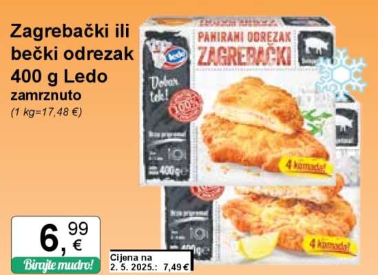 Zagrebački ili bečki odrezak 400 g Ledo zamrznuto