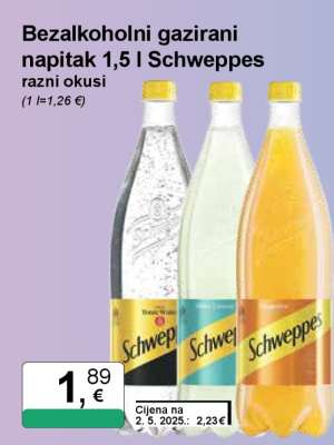 Bezalkoholni gazirani napitak 1,5 l Schweppes
