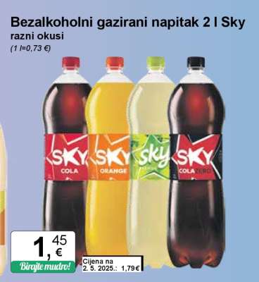Bezalkoholni gazirani napitak 2 l Sky