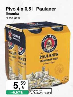 Pivo 4 x 0,5 l Paulaner limenka