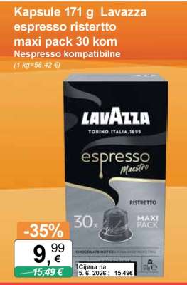 Kapsule 171 g Lavazza espresso ristertto maxi pack 30 kom