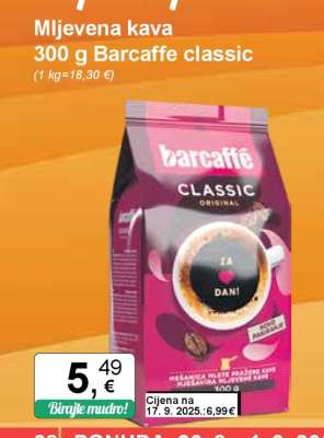 Mljevena kava 300 g Barcaffe classic