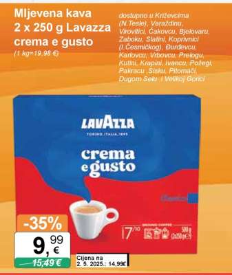 Mljevena kava 2 x 250 g Lavazza crema e gusto