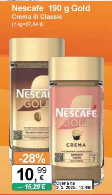 Nescafe 190 g Gold Crema ili Classic