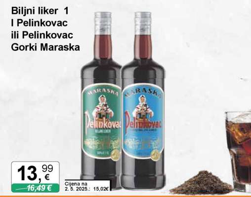 Biljni liker 1 l Pelinkovac ili Pelinkovac Gorki Maraska