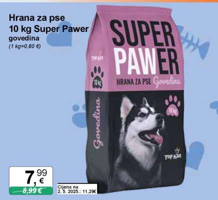 Hrana za pse 10 kg Super Power govedina