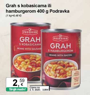 Grah s kobasicama ili hamburgerom 400 g Podravka
