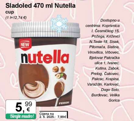 Sladoled 470 ml Nutella cup