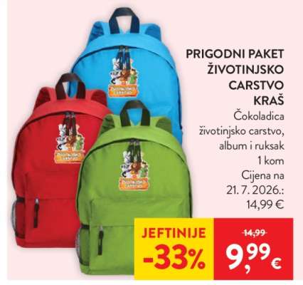 PRIGODNI PAKET ŽIVOTINJSKO CARSTVO KRAŠ