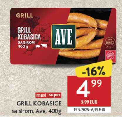 GRILL KOBASICE sa sirom, Ave, 400g