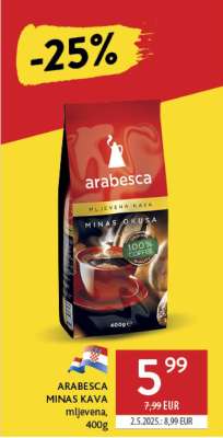 ARABESCA MINAS KAVA mljevena, 400g