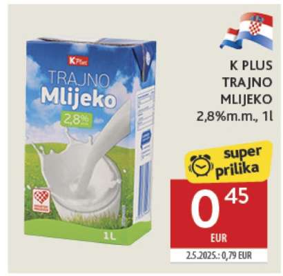 K PLUS TRAJNO MLIJEKO