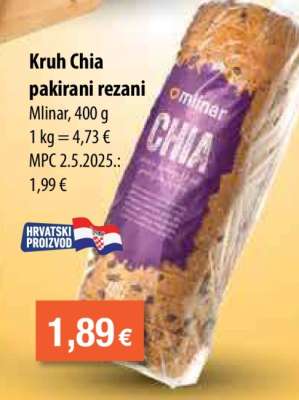 Kruh Chia pakirani rezani