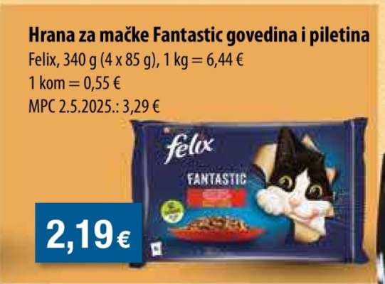 Hrana za mačke Fantastic govedina i piletina