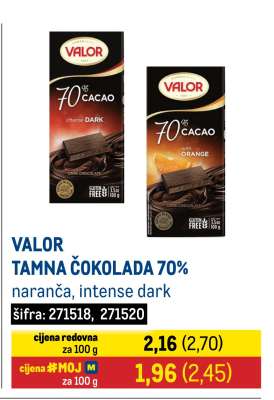 VALOR TAMNA ČOKOLADA 70%