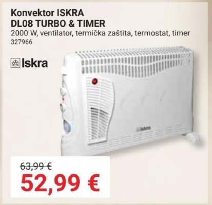 Konvektor ISKRA DL08 TURBO & TIMER