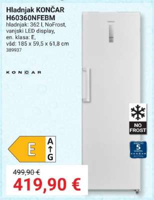 Hladnjak Končar H60360NFEBM